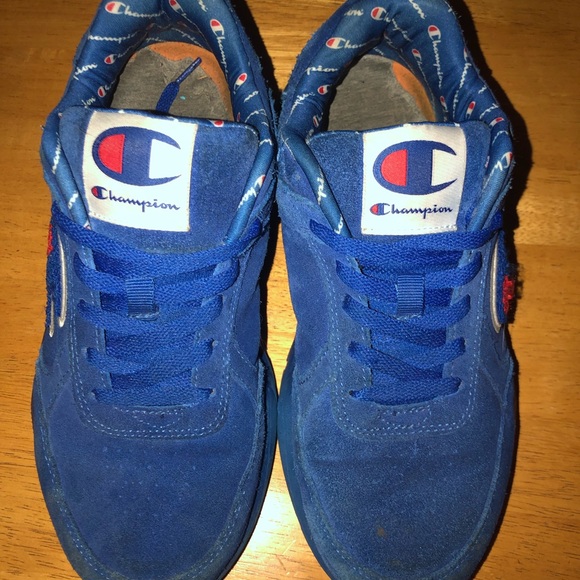 blue suede champion shoes